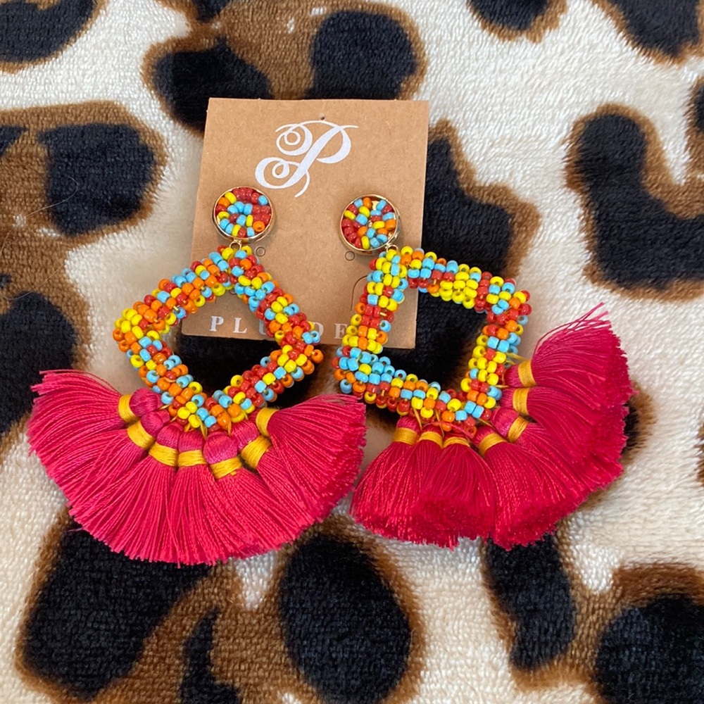 Fringe & seed bead earrings